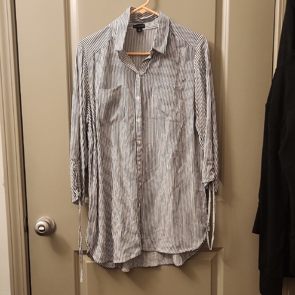 new directions Other - New Directions Black and White Striped Casual Shirt/ Dress